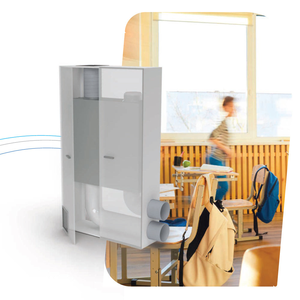 - Helty Flow M1000 Steel – montaj perete, tip dulap lemn (1000 m³/h) - imagine 2